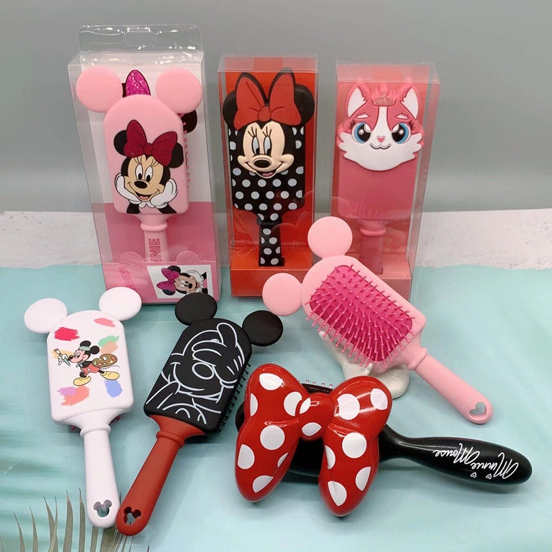 Lược Chải Tóc Túi Khí Mềm Chống Tĩnh Điện Hình Chuột Mickey Dễ Thương Cho Bé Gái