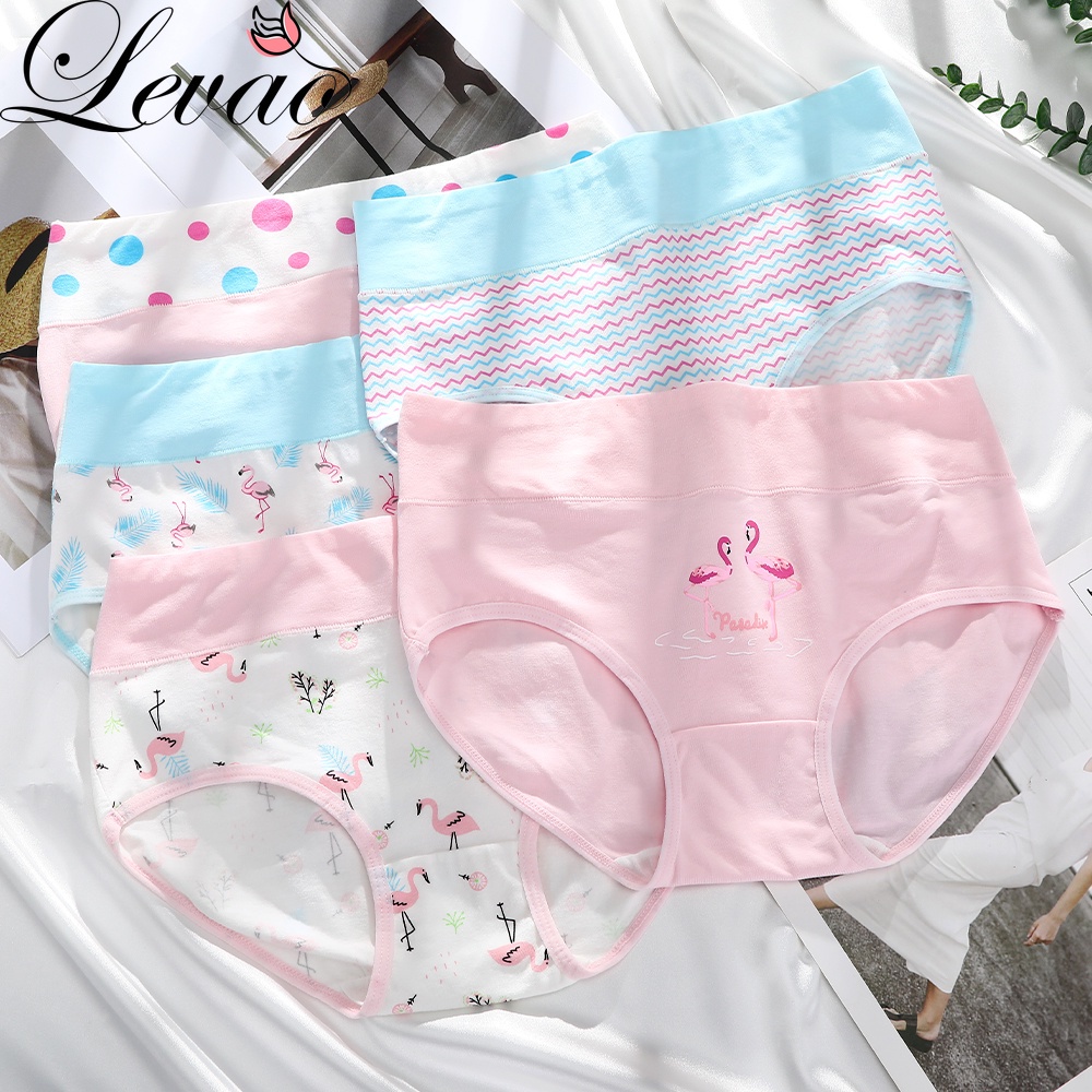 Quần lót LEVAO vải cotton cỡ lớn họa tiết hoạt hình thời trang cho phái nữ bé gái