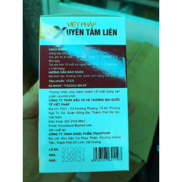 Viên uống thảo mộc Xuyên tâm Liên Hỗ trợ phòng ngừa các vấn đề về hô hấp ,người có miễn dịch kém