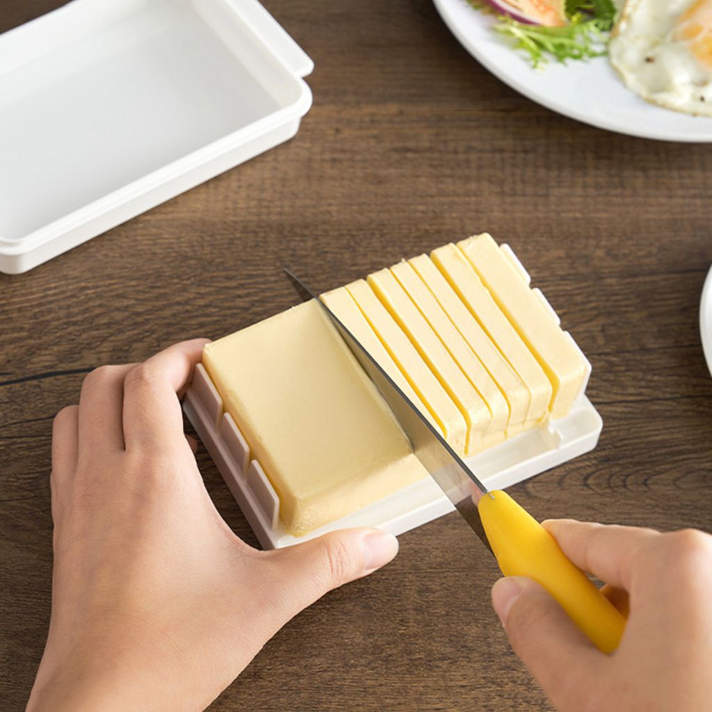 1 hộp đựng bơ phô mai tươi ngon chống bụi bằng nhựa có nắp đậy dễ làm sạch
