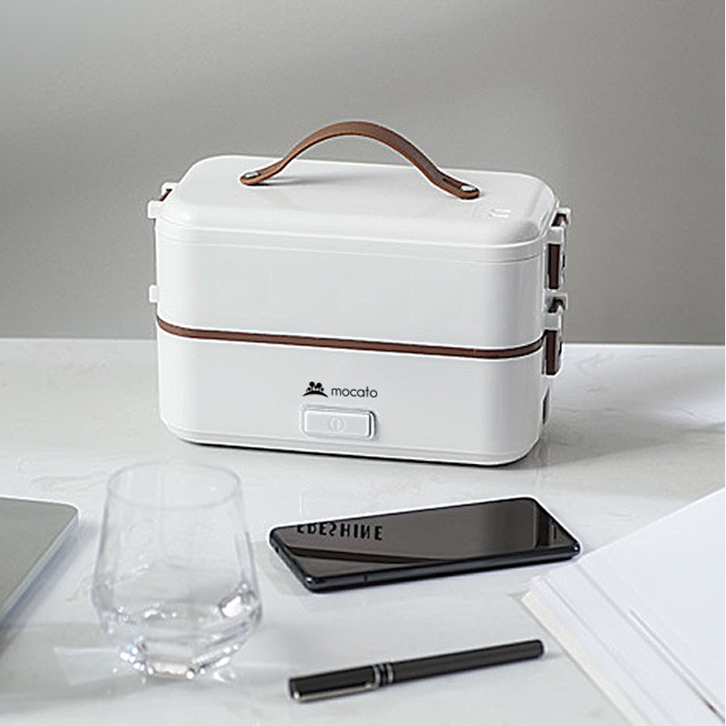Hộp Cơm Văn Phòng 2 Tầng - Cắm Điện Nấu và Hâm Nóng - Mocato M601 Chính Hãng BH 12 Tháng