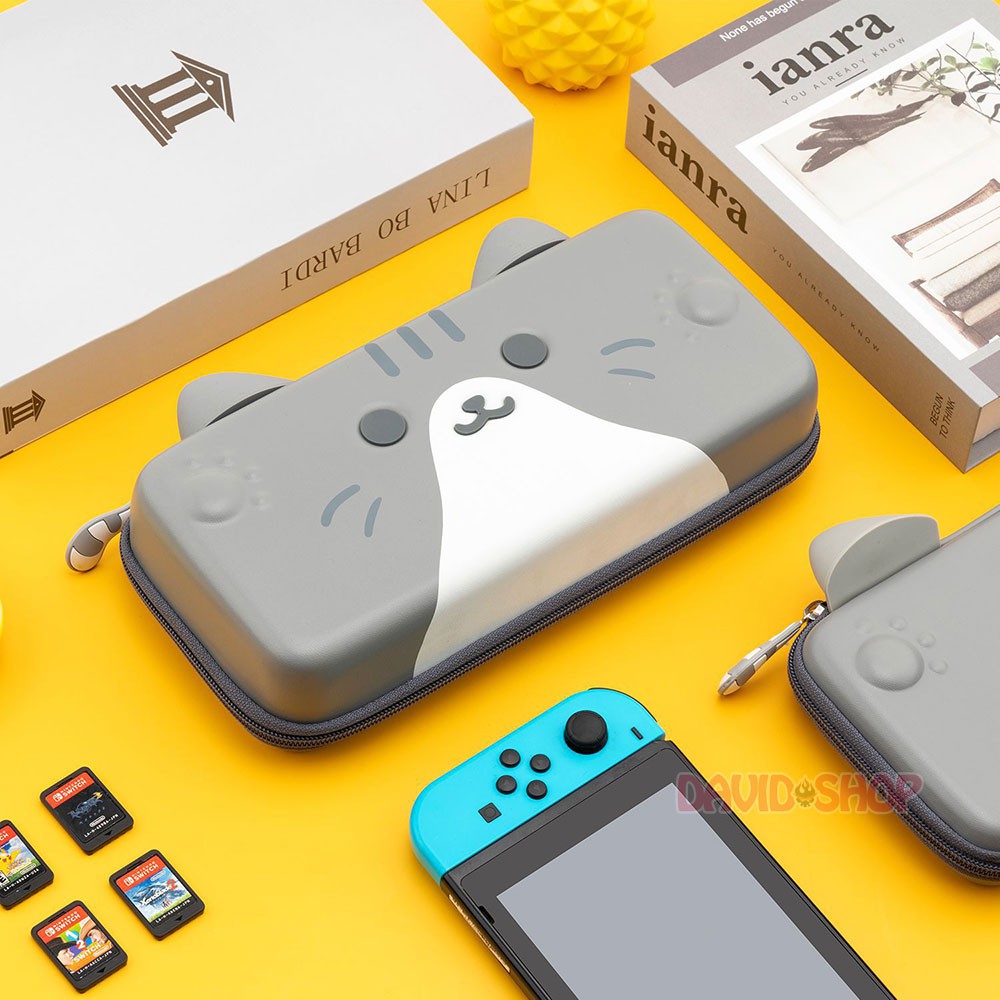 Túi đựng máy bản đầu mèo có tai cao cấp siêu cute hãng Geekshare cho Nintendo Switch