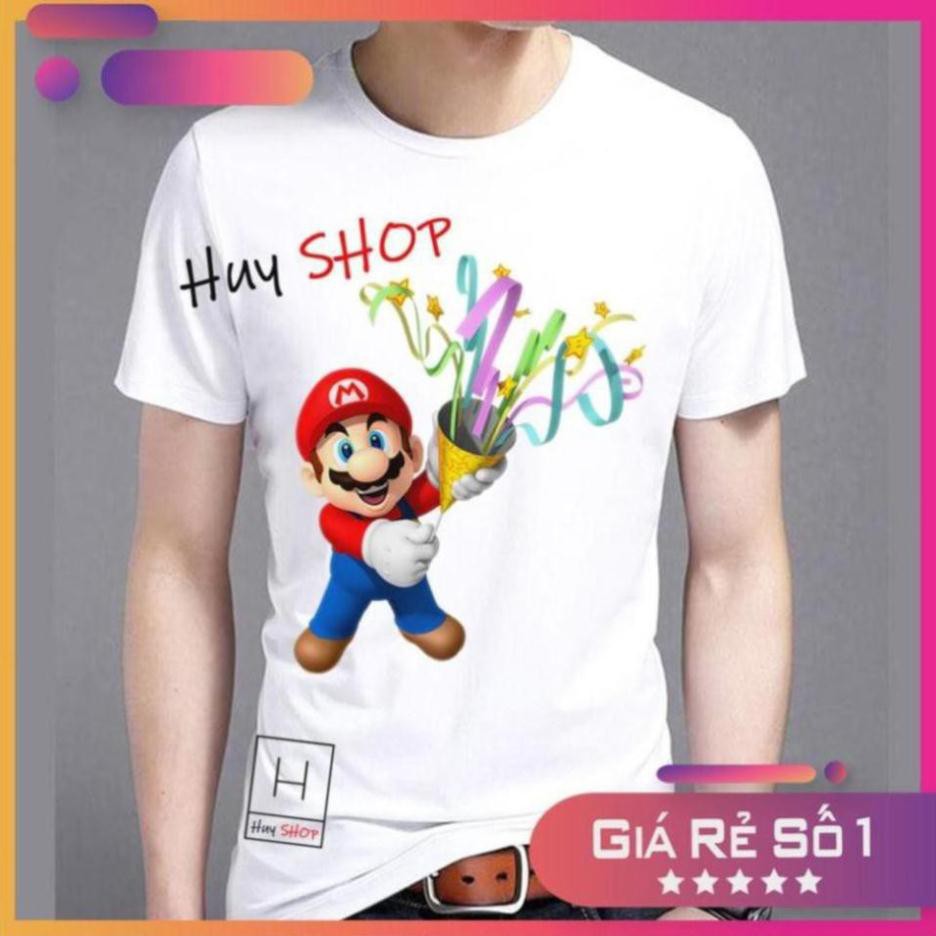 Áo thun Mario Cute dễ thương - Áo thun Hàn Quốc Unisex - Áo thun tay lỡ - Áo thun cặp đôi - Áo thun Hàn Quốc 373