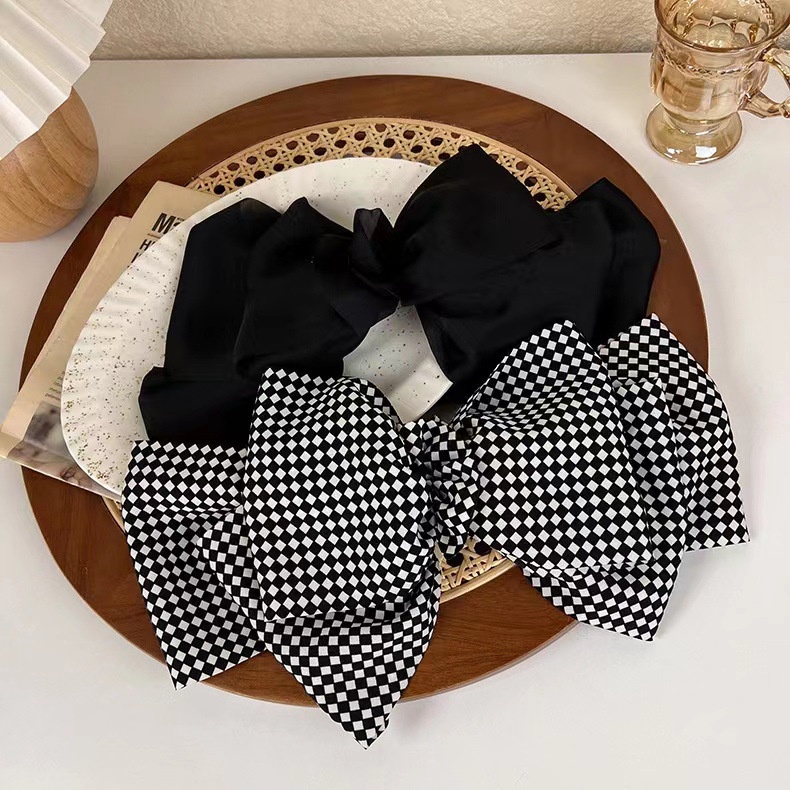 Kẹp Tóc Nơ Họa Tiết Sọc Caro Thời Trang Mùa Xuân 2022 Cho Nữ