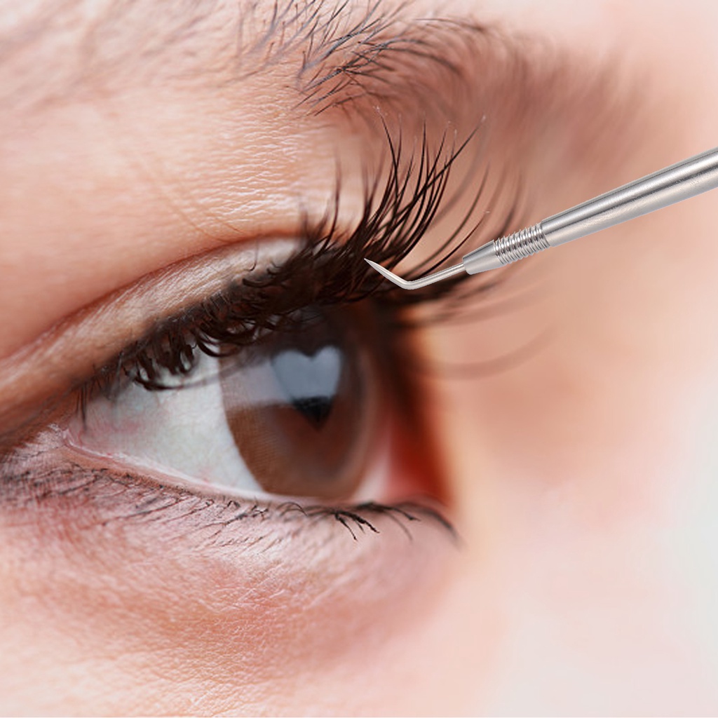 Set 2 Dụng Cụ Hỗ Trợ Nâng Lông Mi Bằng Thép Không Gỉ Tiện Lợi