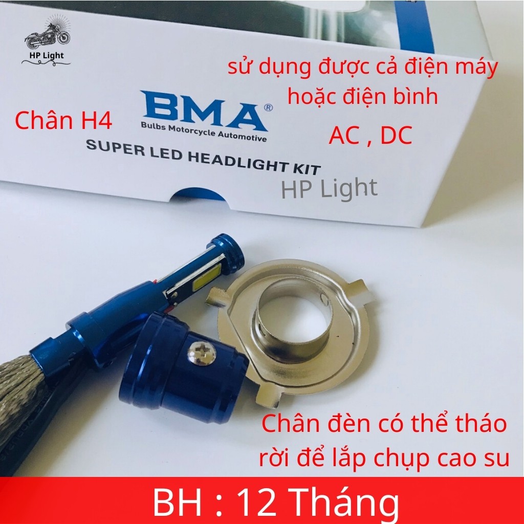 Đèn Pha Led BMA 2 Tim Led Lắp Ô TÔ – XE MÁY , Chân H4,M5,T19 Siêu Sáng_Đèn Led HP LIGHT Z2