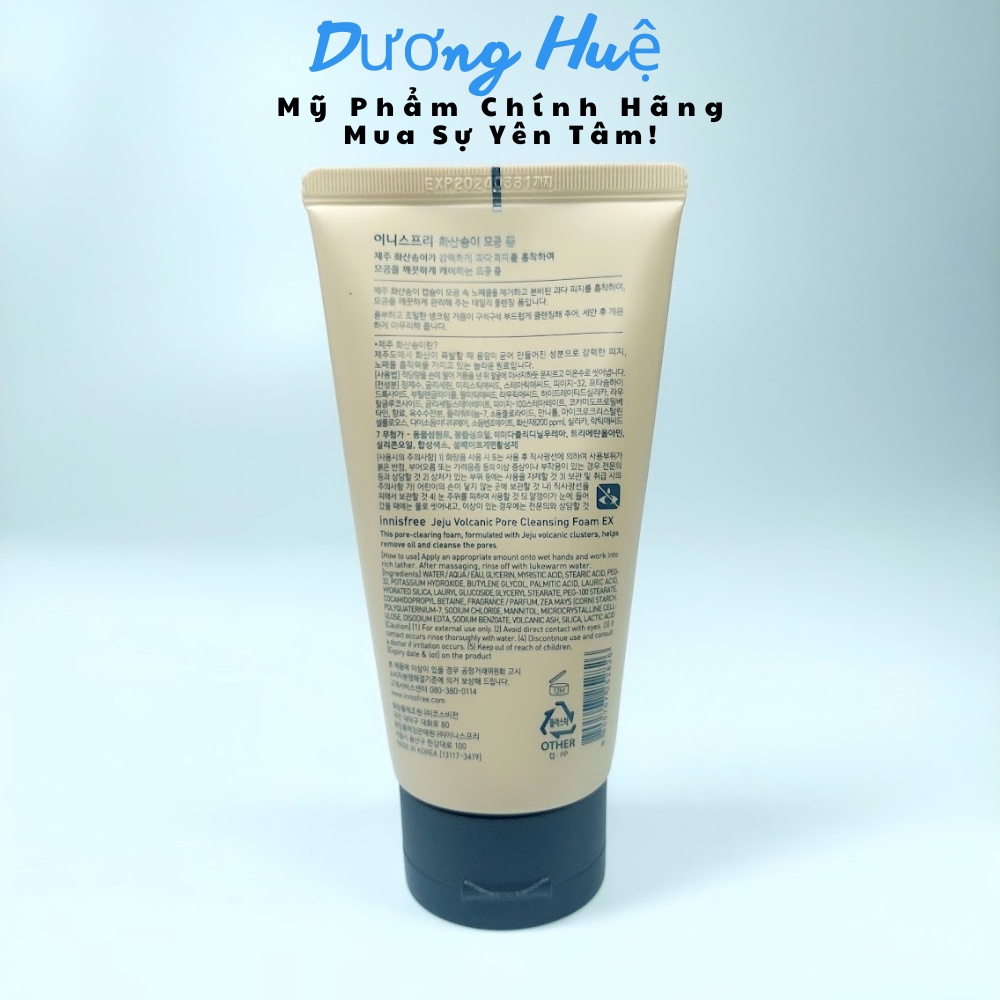 Sữa Rửa Mặt Innisfree Tro Núi Lửa Super Volcanic Pore Micellar Cleansing Foam 2X 150g Hàn Quốc
