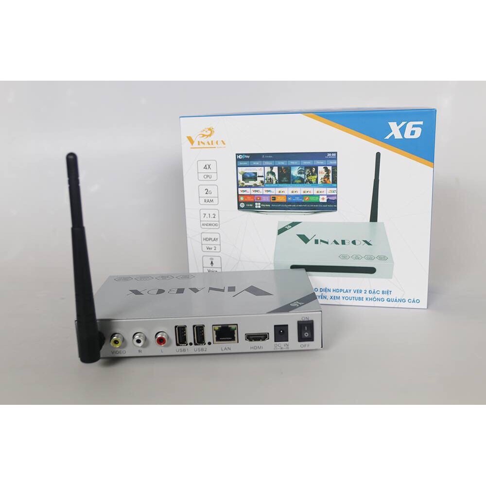 Androi Box VINABOX X6 - CHIP 4 lõi, RAM 2GB Rom 8Gb Xem TV độ nét cao