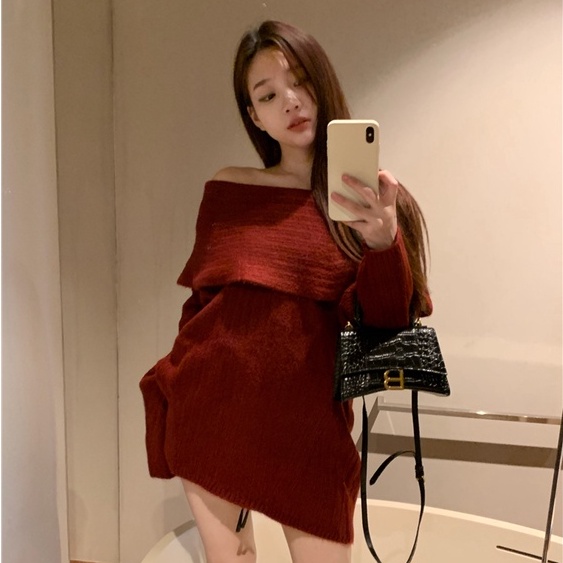 Áo Dệt Kim Nữ Tay Dài Cổ Chữ V Thời Trang Hàn Quốc