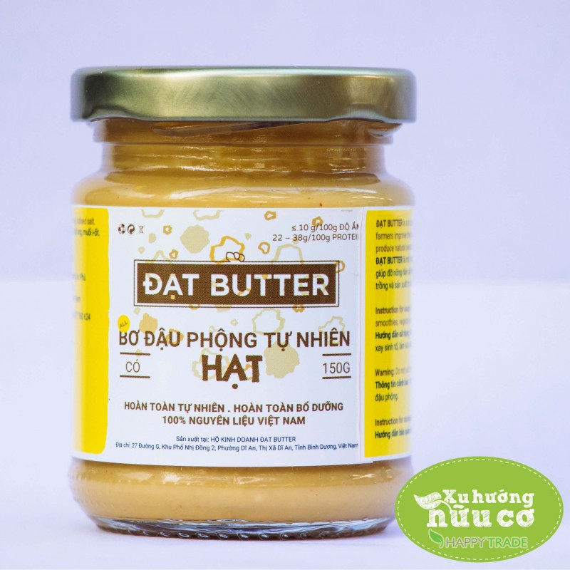 Bơ đậu phộng tự nhiên có hạt Đạt Butter (150g)