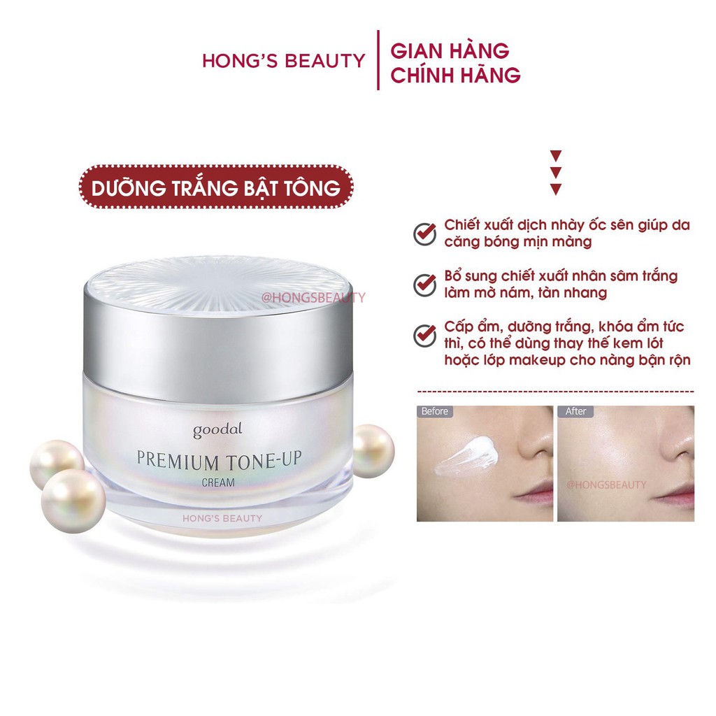 Kem ốc sên GOODAL Premium Snail Tone Up Cream 30ml Giúp trắng da - HONGS BEAUTY