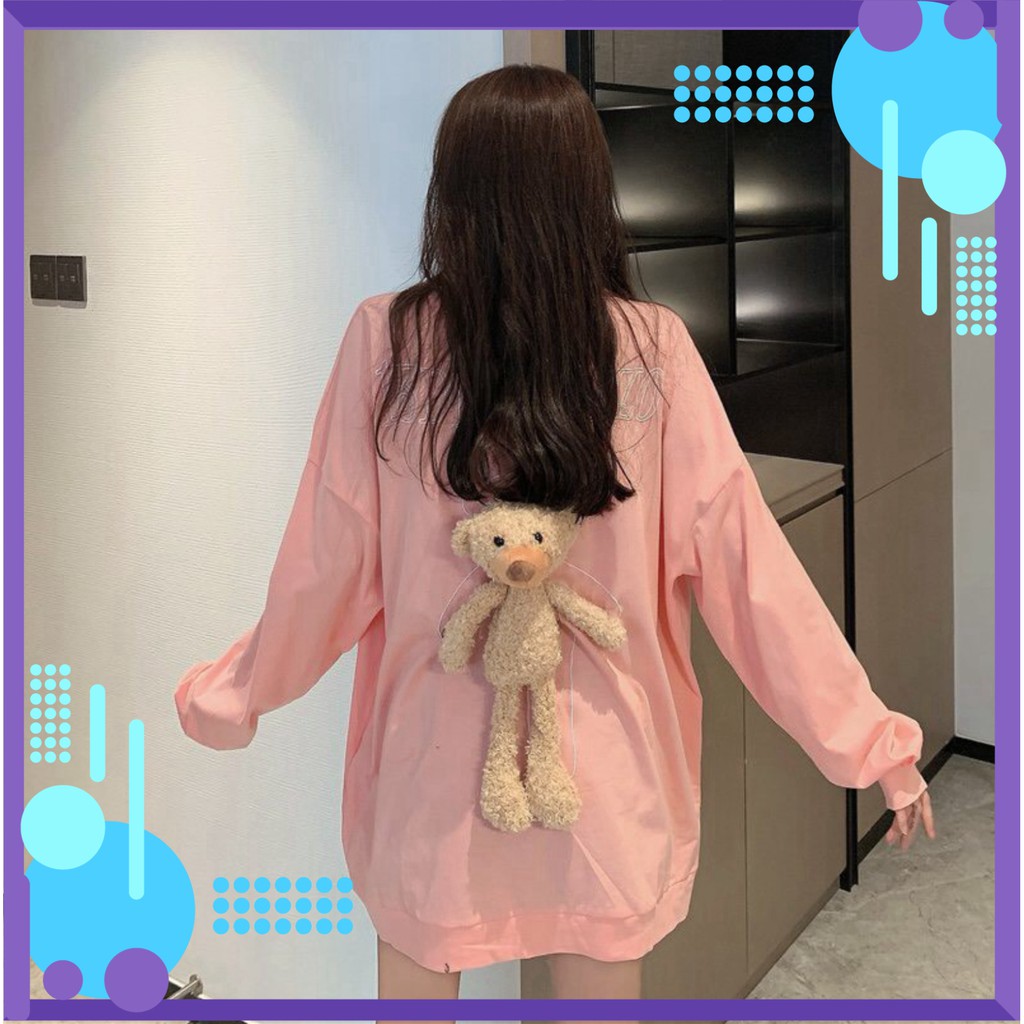 ÁO NỈ GẤU BÔNG ĐEO LƯNG Cài nhiều kiểu - ÁO SWEATER 13De Marzo ĐEN TRẮNG HỒNG XANH UNISEX [ cực hot ]