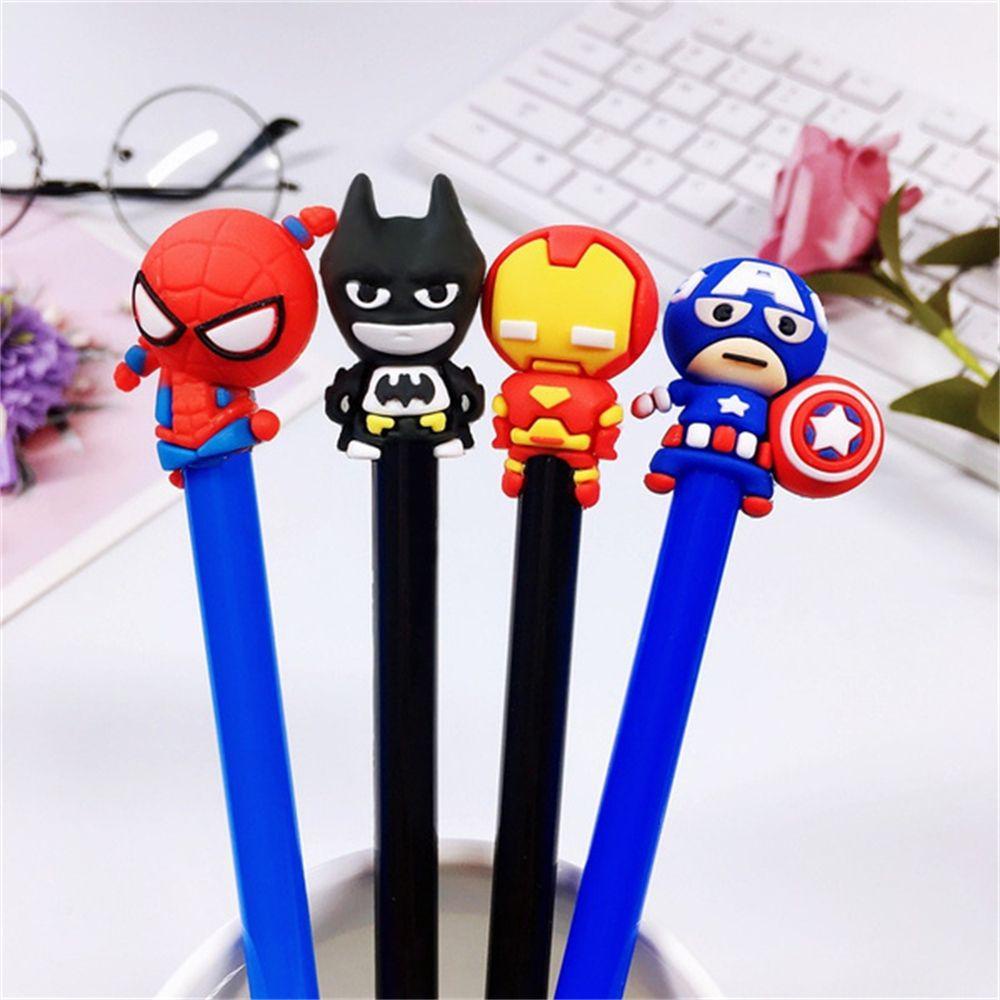 PATRICIA Set 2 Bút Mực Nước Ngòi 0.5mm Hình Siêu Anh Hùng Dễ Thương