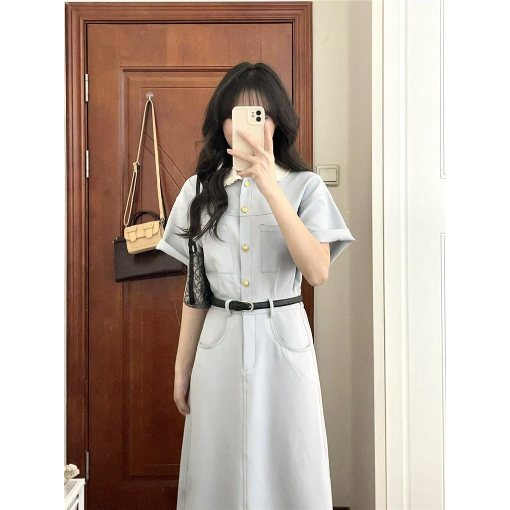 Đầm Tay Ngắn Cổ Ren Ôm Eo Thời Trang 62723