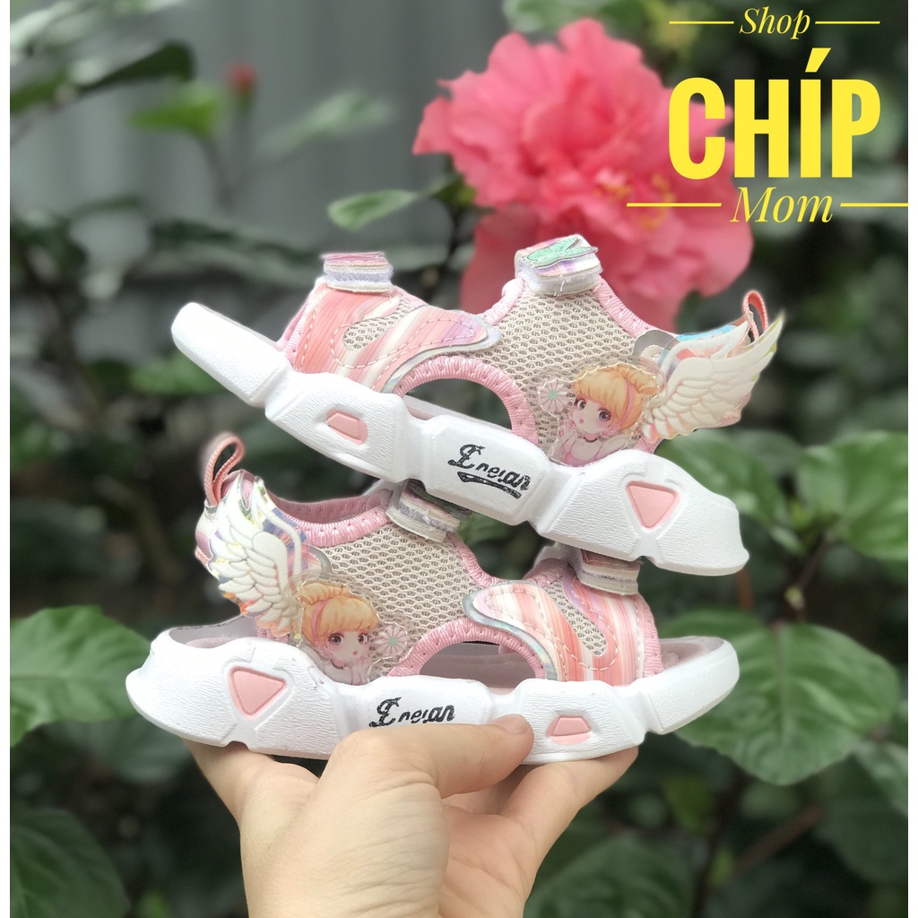 sandal bé gái dép quai hậu cho bé gái đi học công chua cánh tiên siêu nhẹ quai vải thấm mồ hôi thời trang hè QCCC A02