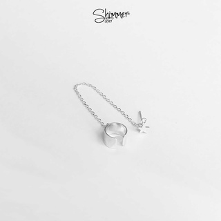 Bông tai bạc 925 STAR CHAIN CUFF Kẹp Vành - Shimmer Silver - Giá 1 chiếc