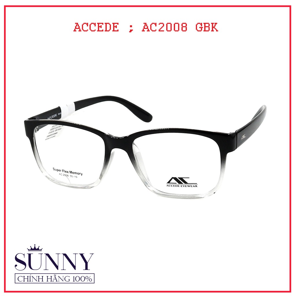 Gọng kính Accede AC2008 - 2013 unisex (nhiều màu) chính hãng, thiết kế dễ đeo bảo vệ mắt