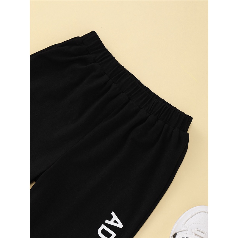 Quần thể thao Mikrdoo màu đen thời trang mùa thu cho trẻ nhỏ