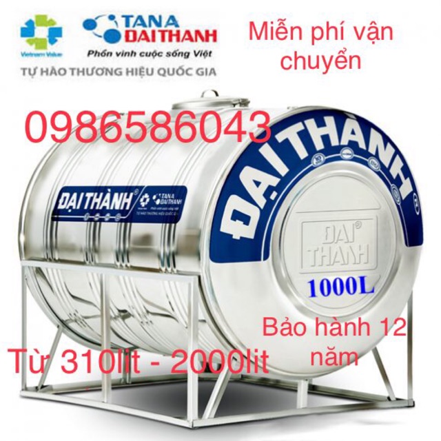 Bồn nước 310lit - 2000Lit inox304 Đại Thành - hàng chính hãng