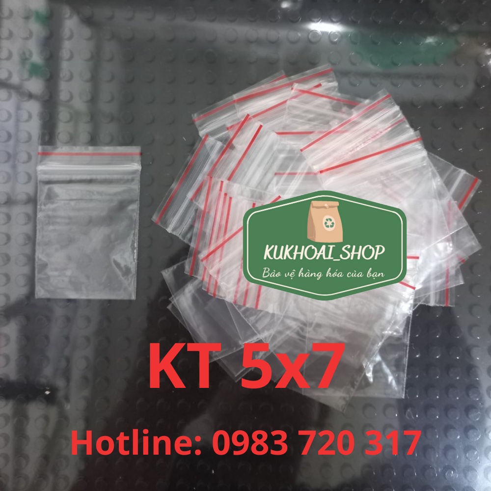 COMBO 500 Túi Zip Số 1 KT 5X7 Siêu Mỏng Và Dai Để Đóng Gói Hàng Dùng