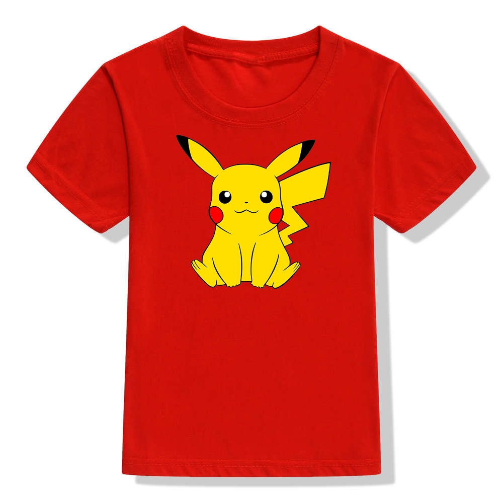 Áo Thun Tay Ngắn In Hình pikachu Dễ Thương Thời Trang Mùa Hè Cho Bé Trai Và Gái