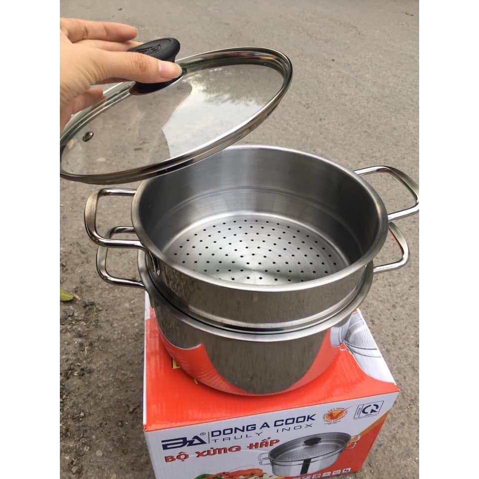 Bộ Nồi Xửng Hấp INOX Cao Cấp Đáy Từ ĐÔNG Á COOK- SIZE 20CM, 28CM