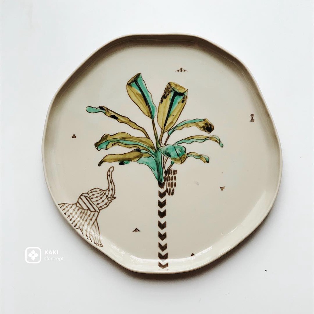 Đĩa sứ tròn - Đĩa gốm 20cm, 27cm xuất Ấn Độ
