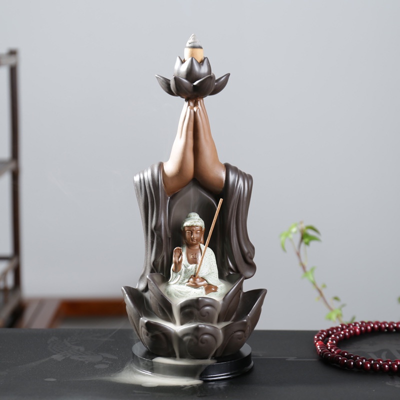Lư trầm hương thác khói chảy ngược Bồ Tát Quan Âm, Tôn Ngộ Không an tĩnh đặt phòng khách, bàn làm việc- Tặng 10 nụ trầm