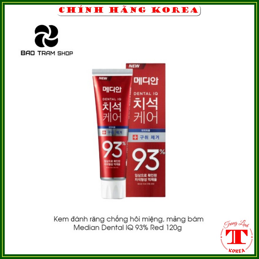 Kem đánh răng Median 93% tuýp 120gr - Kem đánh răng số 1 hàn quốc giúp răng chắc khỏe, trắng sáng, tranglinh