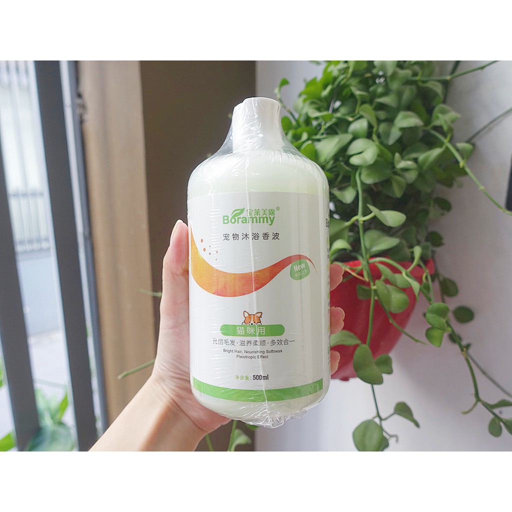 Sữa tắm cho chó mèo, sữa tắm cho mèo chó Borammy 500ml giúp mượt lông, giảm ngứa