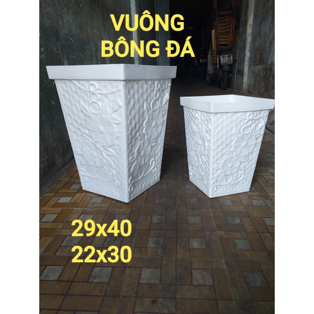 Chậu nhưa vuông bông