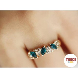 Nhẫn 3 Viên Cườm TINISO9014