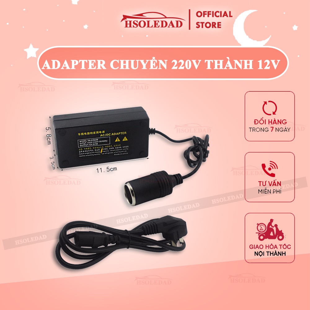 Bộ Chuyển Nguồn Điện Từ 220V Sang tẩu 12V - Chip IC bảo vệ tiết kiệm đ