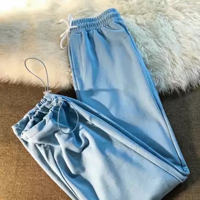 NRVP Quần Thể Thao Nữ Ống Rộng Phong Cách Đường Phố Hàn Quốc Mới