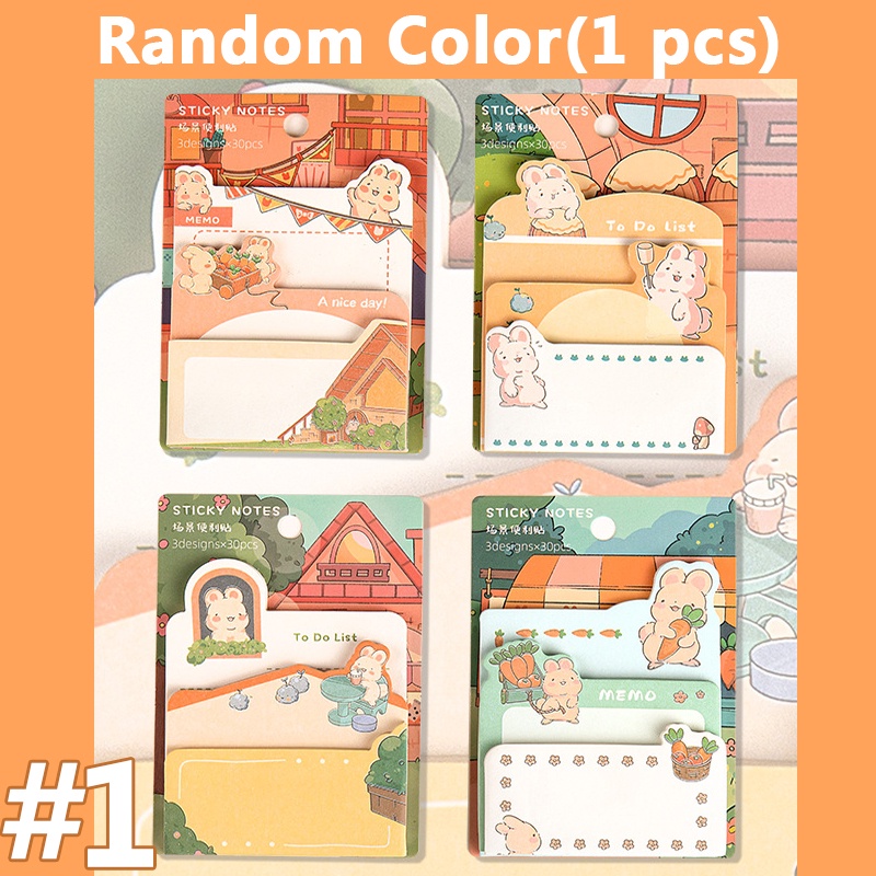 Tập Giấy Ghi Chú Họa Tiết Thỏ Hoạt Hình Dễ Thương