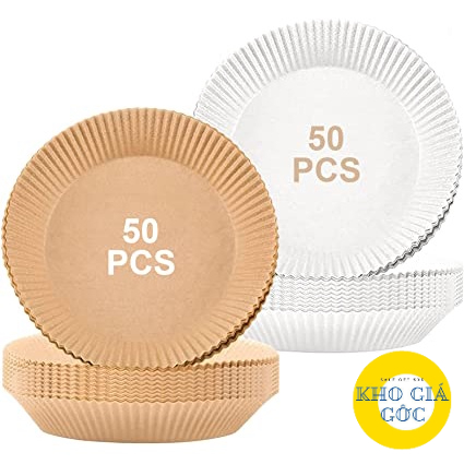 Set 50 Miếng Giấy Lót Nồi Chiên Hình TRÒN Khuôn Bánh - Giảm Thiểu Tối Đa Dầu Mỡ Bám Vào Nồi Chiên