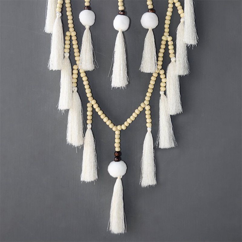 Dreamcatcher cỡ lớn đính quả cầu lông tự nhiên