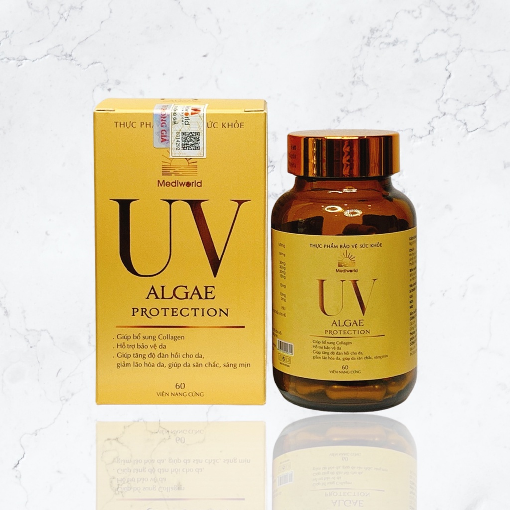Viên uống bảo vệ da và bổ sung collagen Mediworld UV ALGAE PROTECTION - Miền Thảo Mộc