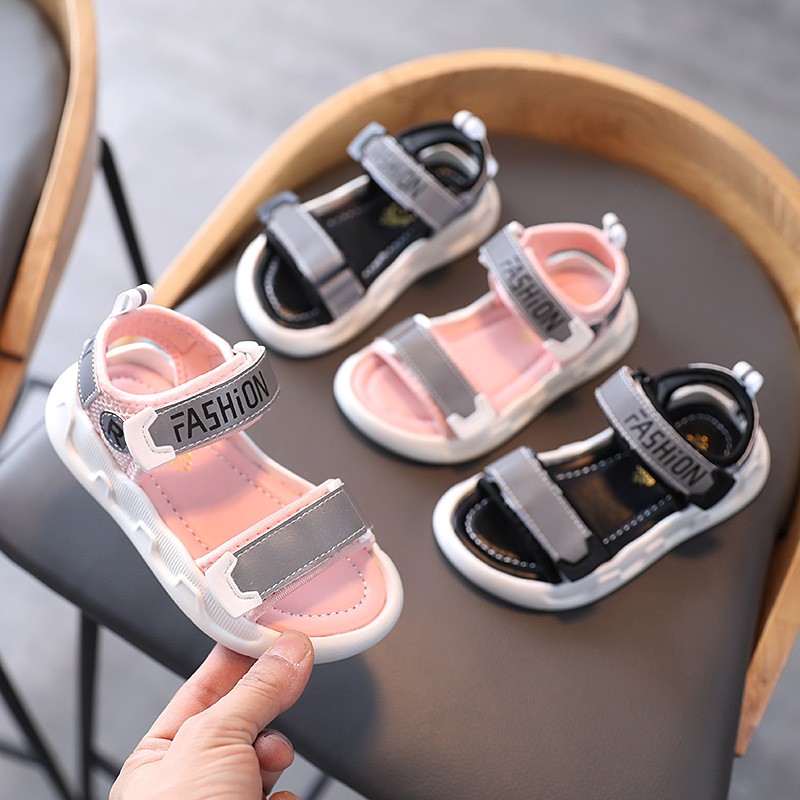 [ mã THUYFSKI9 giảm 10k đơn hàng 100k]Dép sandal bé gái da mềm, êm chân, dáng thể thao size 26-36