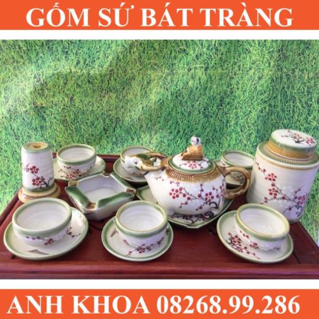 Ấm chén và phụ kiện men tro dáng con trâu Bát Tràng - Gốm sứ Bát Tràng Anh Khoa