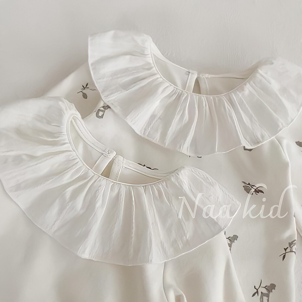Áo thun dài tay cổ bèo cho bé gái , phong cách hàn , dễ phối đồ , Size cho bé từ 4 đến 14kg