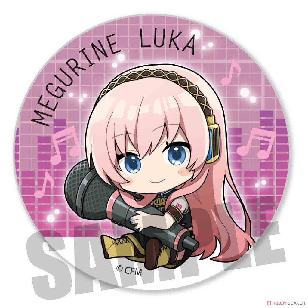 Huy hiệu cài áo IN HÌNH Vocaloid ver ngồi ôm mic anime chibi dễ thương tiện lợi