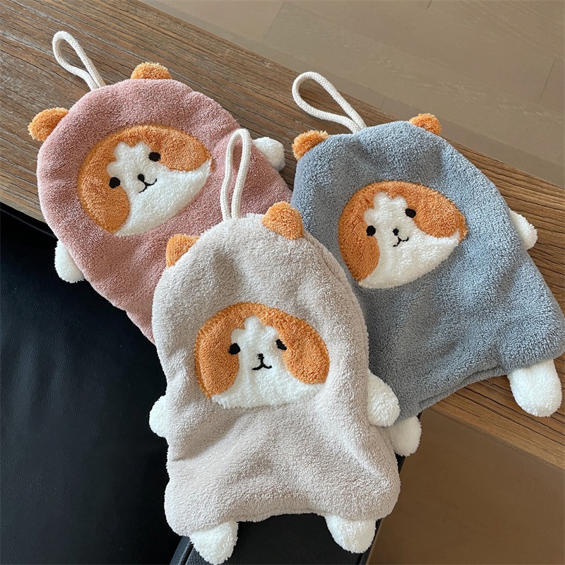 Khăn Lau Tay Treo Tường Trang Trí Hình Chú Chó Dễ Thương