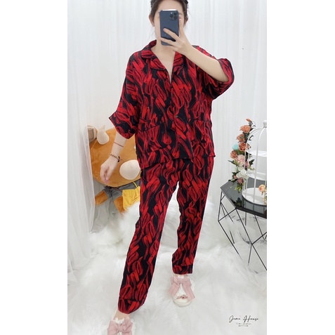 Đồ ngủ pijama nữ lụa mango cánh dơi form thường