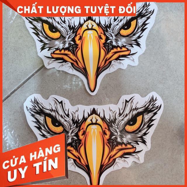 Decal tem hình mỏ chim ưng mắt giận dữ, tem kháng nước thoải mái dán