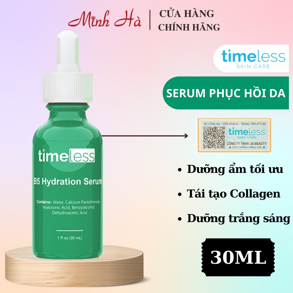 Serum Timeless B5 Hydration 35ml cấp ẩm, dưỡng trắng, làm dịu làn da