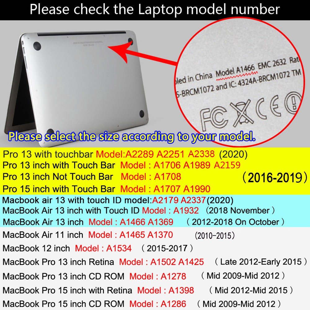 Ốp Lưng Cho Macbook Air 13 Inch A1466 A1369 Model 2018 2020 M1 A2337 Retina Touch Id A2179 Pro 13 Inch A1708 Touch Book 12 Inch A1534 11 Inch A1465 A1370 Pro 15 16 Inch A2141