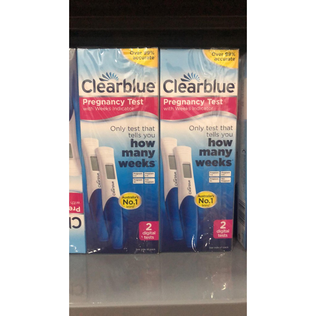 Que thử thai điện tử báo tuổi thai Úc Clearblue How Many Weeks - Biết có thai - Biết cả tuần tuổi thai