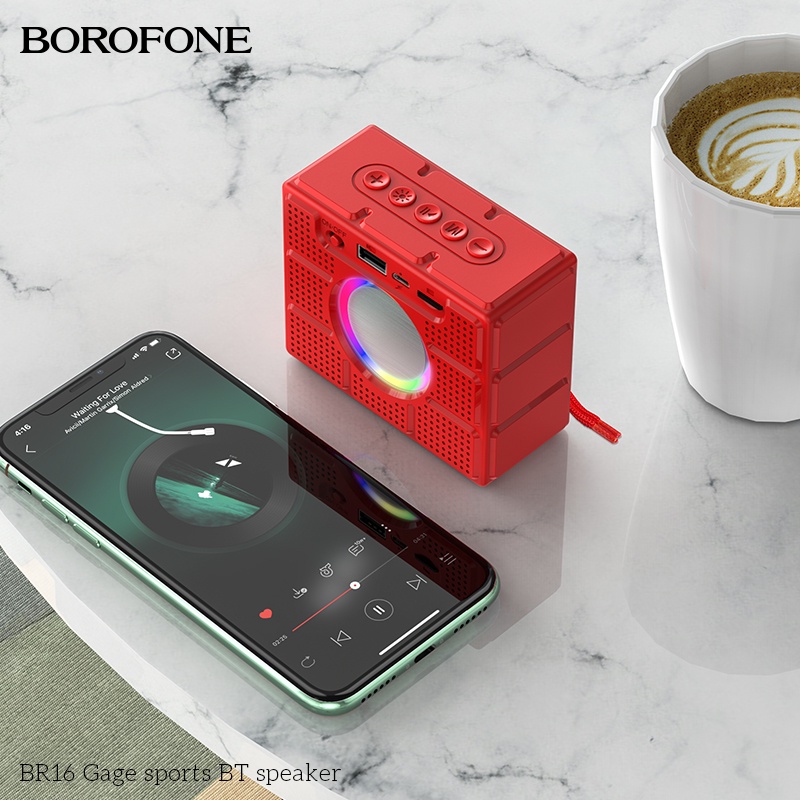 Loa Bluetooth BOROFONE BR16 nhỏ gọn, Bass mạnh mẽ, to rõ, hỗ trợ di động không dây v5.1 - Chính hãng