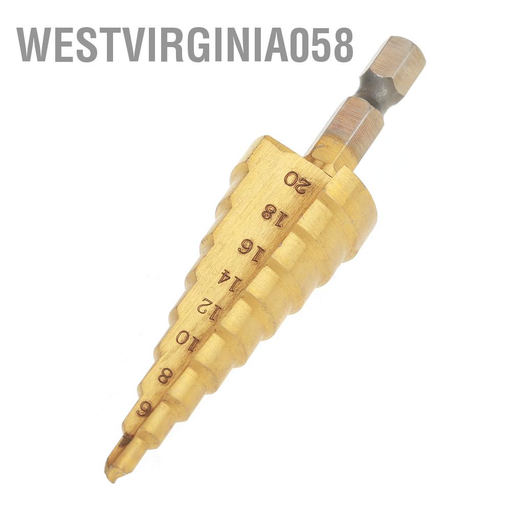 Hot Deals 1 cái thép tốc độ cao Bước hình nón Máy khoan lỗ cắt lỗ Hex Shank Mạ titan Westvirginia058 Spot Express